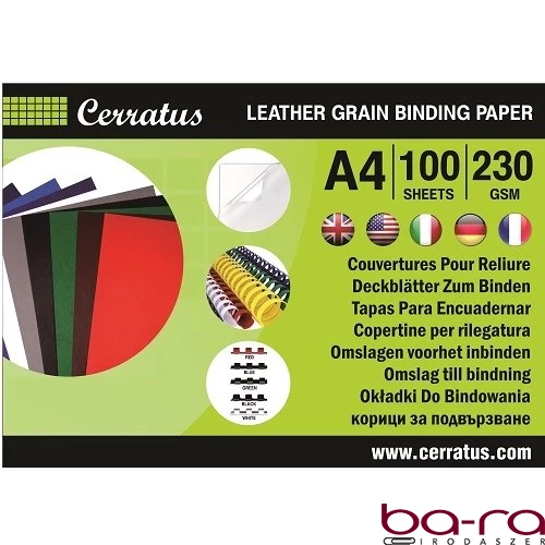 Hátlap CERRATUS A/4 230 g bőrhatású piros