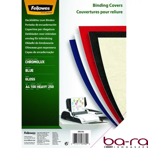 Hátlap FELLOWES Chromolux A/4 250 g fényes kék 100/csom
