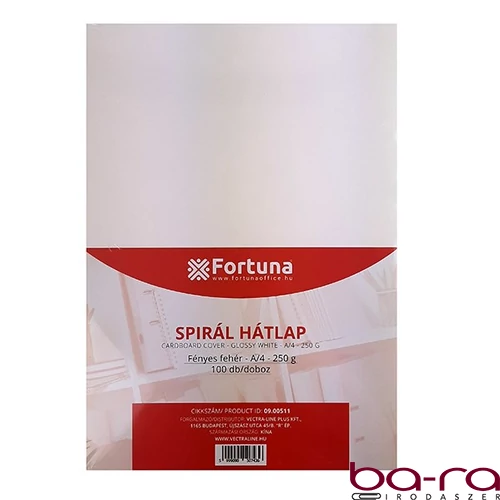 Hátlap FORTUNA A/4 250 g fényes fehér 100/dob