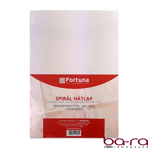 Hátlap FORTUNA A/4 230 g matt bőrhatású fehér 100/dob