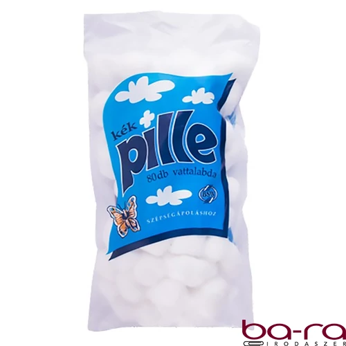 Háztartási vattalabda KÉK PILLE fehér 80 db