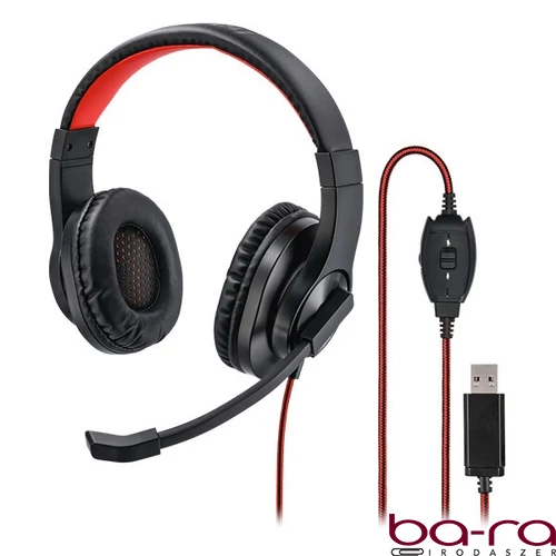 Headset vezetékes HAMA HS-USB400 fekete