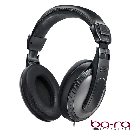 Headset vezetékes HAMA Shell sztereó jack fekete/ezüst