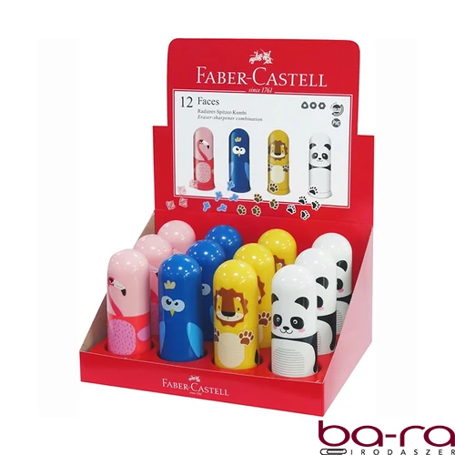 Hegyező FABER-CASTELL 5835 Faces egylyukú tartályos radírral vegyes minta