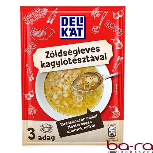 Instant tésztás leves DELIKÁT Zöldségleves kagylótésztával 44 g