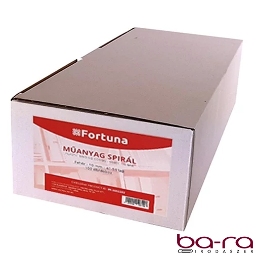 Iratspirál műanyag FORTUNA 10mm 41-55 lap fehér 100/dob