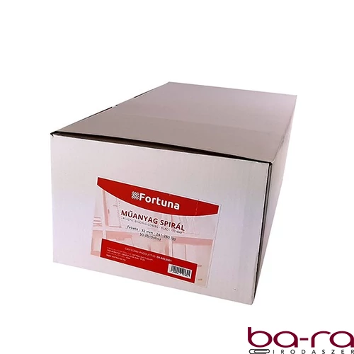 Iratspirál műanyag FORTUNA 32mm 241-280 lap fekete 50/dob