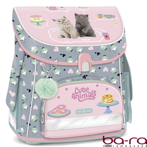 Iskolatáska ARS UNA kompakt easy ergonómikus mágneszáras Cute Animals-Tea Party