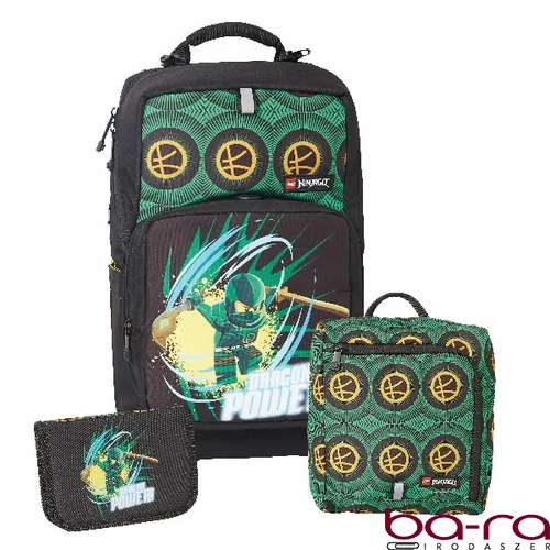 Iskolatáska szett LEGO Optimo 3 részes Ninjago Dragon tornazsákkal és felszerelt tolltartóval
