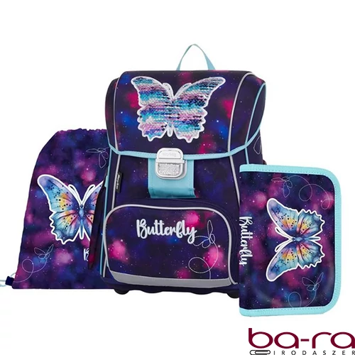 Iskolatáska szett OXY Premium 3 részes Butterfly tolltartóval és tornazsákkal