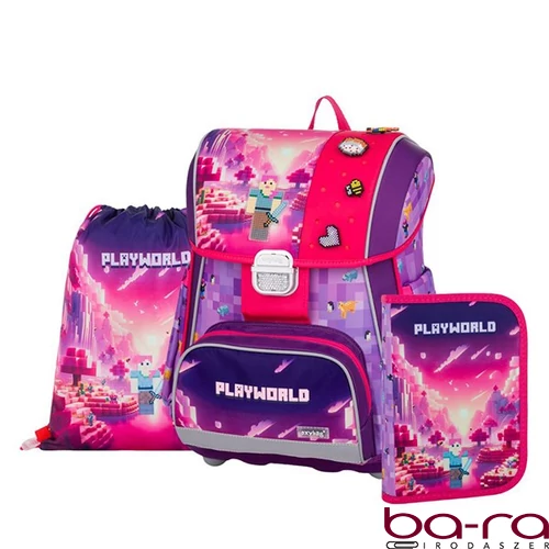 Iskolatáska szett OXY Premium 3 részes Playworld Girl tolltartóval és tornazsákkal