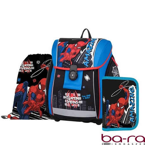 Iskolatáska szett OXY Premium Light 3 részes Spiderman tolltartóval és tornazsákkal