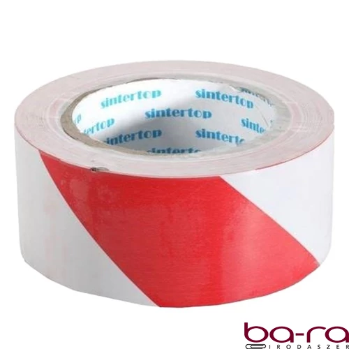 Jelzőszalag SINTERTOP 50 mm x 33 m öntapadós piros-fehér