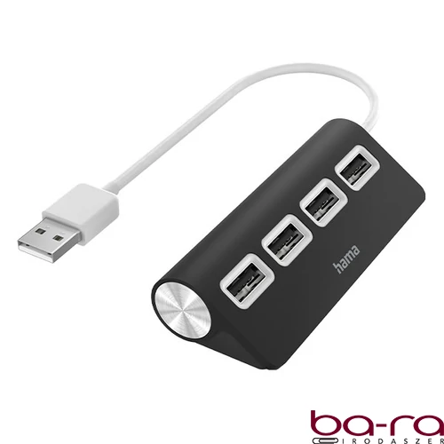 Kábel elosztó HAMA USB 2.0 + 4xUSB 2.0 fekete