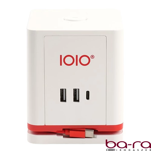 Kábel hosszabbító IOIO 3 aljzat 1,5m, 2xUSB-A, 1xUSB-C fehér