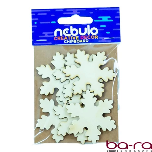 Karton dekoráció NEBULO hópelyhek 6 darabos