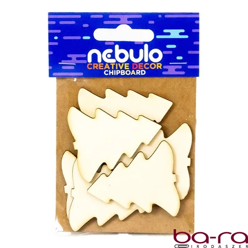 Karton dekoráció NEBULO karácsonyfák 6 darabos