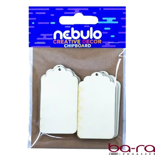 Karton dekoráció NEBULO kísérő címkék 6 darabos