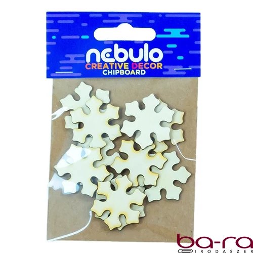 Karton dekoráció NEBULO mini hópelyhek 10 darabos