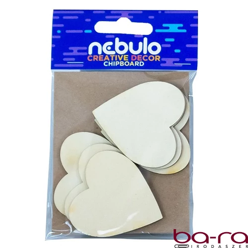 Karton dekoráció NEBULO szívek 6 darabos