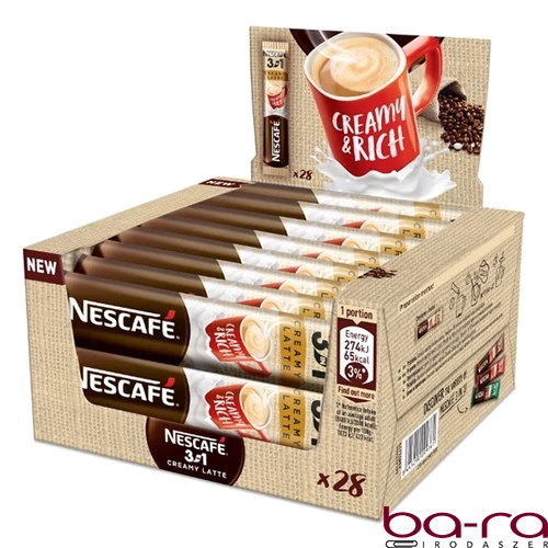 Kávé instant NESCAFE 3in1 Creamy Latte dobozos 28x15 g