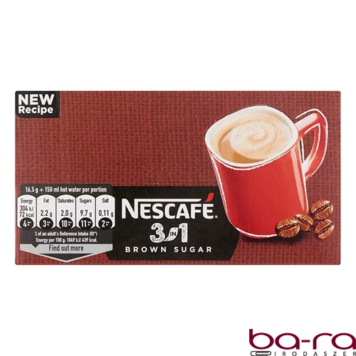 Kávé instant NESCAFE 3in1 barna cukorral dobozos 28x16,5 g