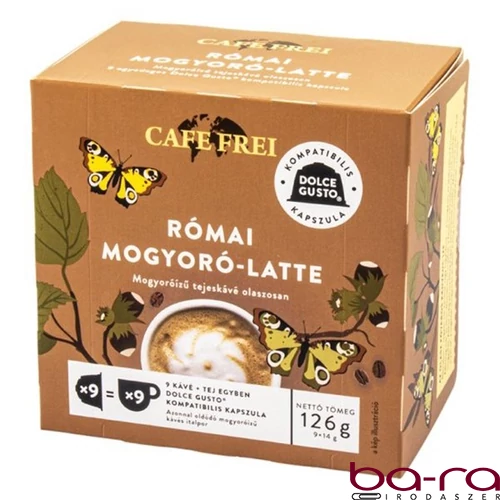 Kávékapszula CAFE FREI Dolce Gusto Római mogyoró Latte 9 kapszula/doboz