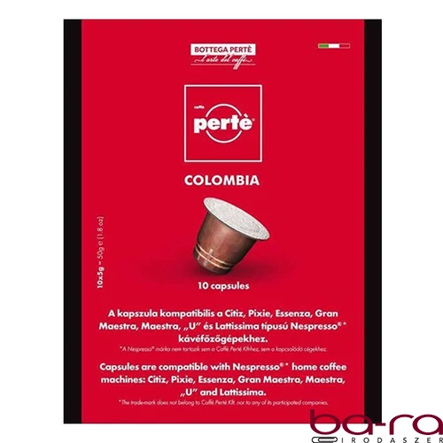 Kávékapszula CAFFÉ PERTÉ Colombia 100% arabica 10 darab/doboz