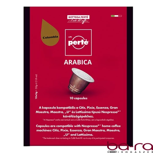 Kávékapszula CAFFÉ PERTÉ Colombia 100% arabica 10 darab/doboz