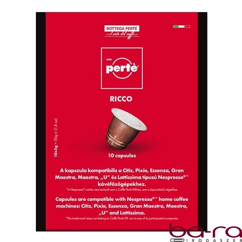 Kávékapszula CAFFÉ PERTÉ Ricco 10 darab/doboz