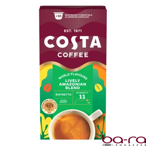 Kávékapszula COSTA COFFEE Nespresso Lively Amazonian Blend 10 kapszula/doboz