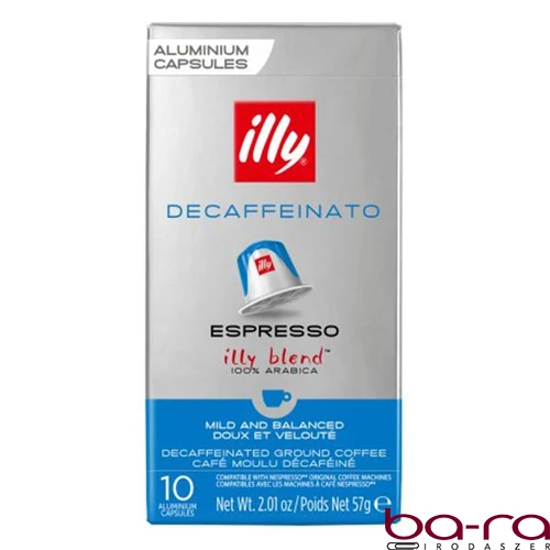 Kávékapszula ILLY Nespresso Espresso koffeinmentes 10 kapszula/doboz