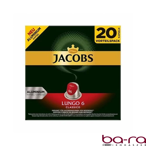 Kávékapszula JACOBS Nespresso Lungo 6 Classic 20 kapszula/doboz