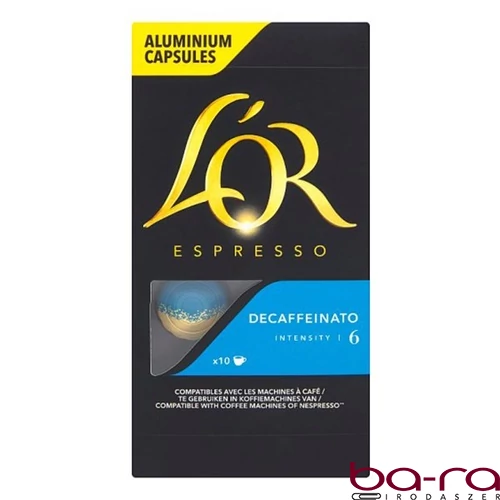 Kávékapszula L`OR Nespresso Espresso Decaffeinato koffeinmentes 10 kapszula/doboz