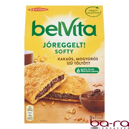 Keksz BELVITA Jó Reggelt! Softy csokoládés és mogyorós töltelékkel multipack 250 g