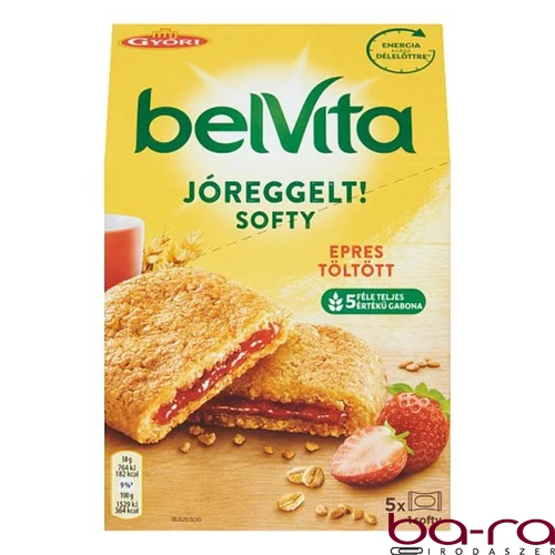 Keksz BELVITA Jó Reggelt! Softy epres töltelékkel multipack 250 g