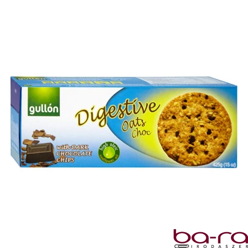 Keksz GULLON Digestive zabpelyhes korpás étcsoki darabokkal  425 g