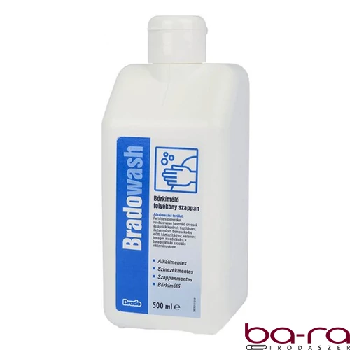 Kézfertőtlenítő folyékony szappan BRADOWASH színezék és alkálimentes 500 ml kupakos