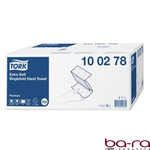 Kéztörlő TORK Extra Soft Singlefold H3 "Z" hajtású  2 rétegű fehér