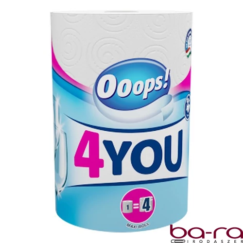 Kéztörlő tekercses háztartási OOOPS! 4You 2 rétegű 200 lapos 1 tekercs