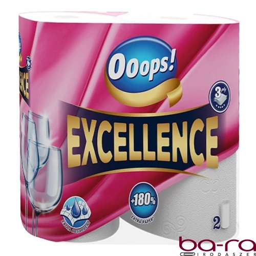 Kéztörlő tekercses háztartási OOOPS! Excellence 3 rétegű 2 tekercses