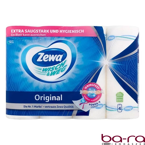 Kéztörlő tekercses háztartási ZEWA Wisch&Weg Original 2 rétegű 8 tekercses