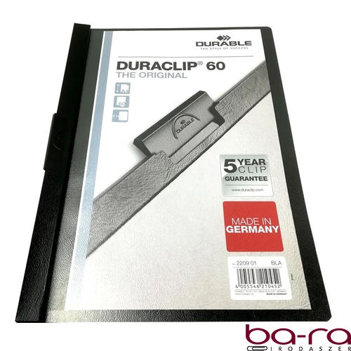 Klipmappa DURABLE Duraclip A/4 60 lapig fekete