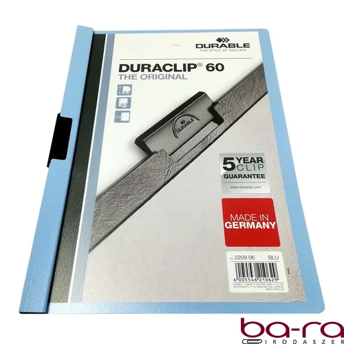 Klipmappa DURABLE Duraclip A/4 60 lapig kék