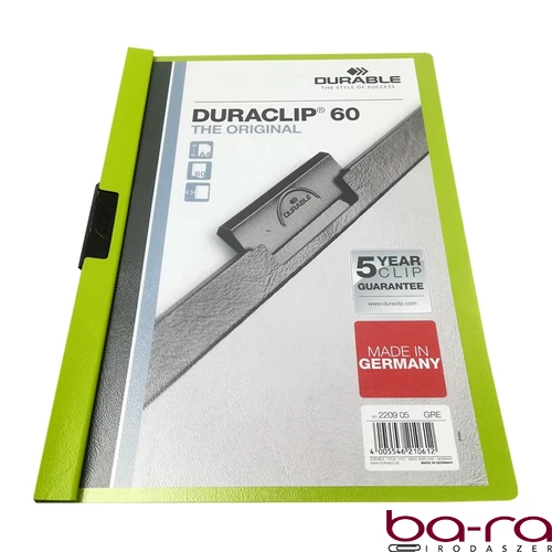 Klipmappa DURABLE Duraclip A/4 60 lapig zöld