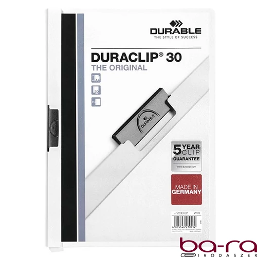 Klipmappa DURABLE Duraclip A/4 30 lapig fehér