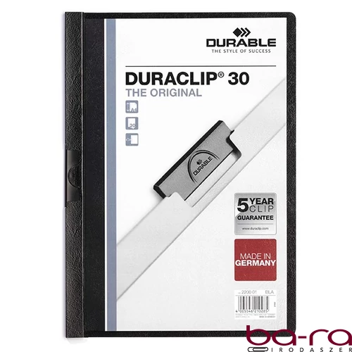 Klipmappa DURABLE Duraclip A/4 30 lapig fekete