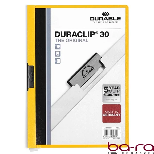 Klipmappa DURABLE Duraclip A/4 30 lapig sárga