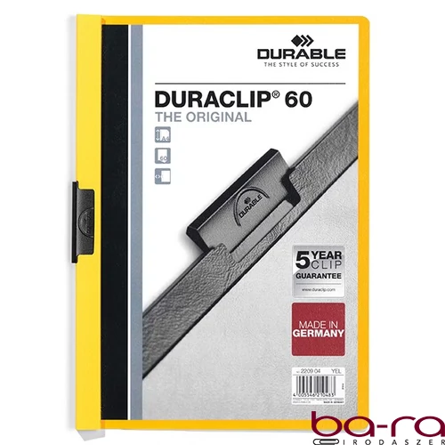 Klipmappa DURABLE Duraswing A/4 30 lapig sárga