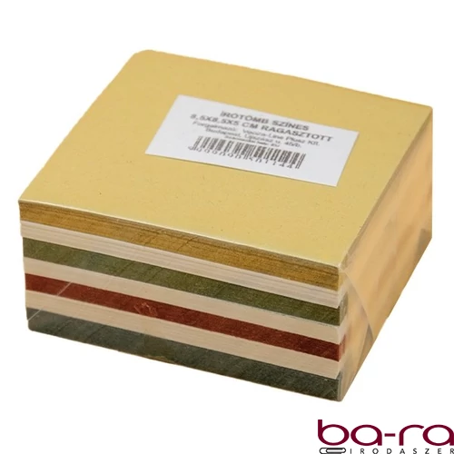 Kockatömb színes FORTUNA 8,5x8,5x5 cm ragasztott